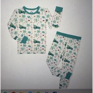 Emerson and Friends Coastal Christmas Bamboo Long Sleeve Kids Pajama Set- 10-12